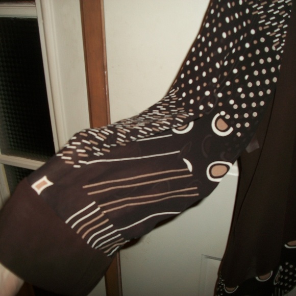 HLM Collection multi-pattern blouse 0X NWOT - Picture 6 of 7